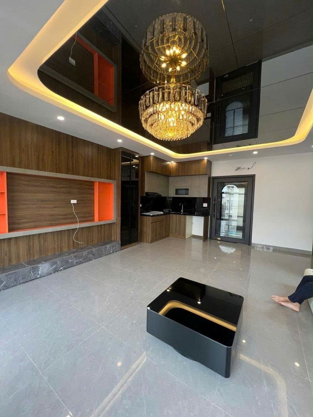 Phòng khách và bếp – nhà Đông Ngạc mã căn 1750